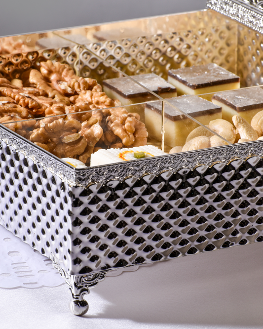 Dry Fruit/Sweets Box with 4 Partitions & Lid