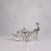 Enamel Peacock Sugar Pot