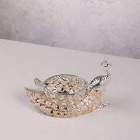 Enamel Peacock Sugar Pot