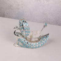 Enamel Peacock Sugar Pot