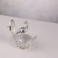 Peacock Sugar Pot with Spoon