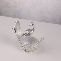 Peacock Sugar Pot with Spoon