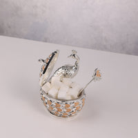 Peacock Sugar Pot with Spoon