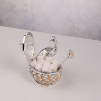 Peacock Sugar Pot with Spoon