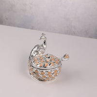 Peacock Sugar Pot with Spoon