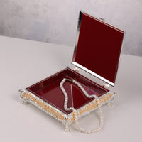 Square Enamel Peacock Box