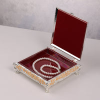 Square Enamel Peacock Box