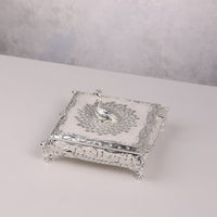 Square Enamel Peacock Box