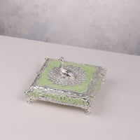 Square Enamel Peacock Box
