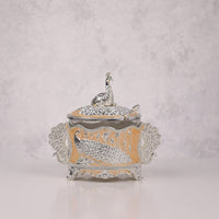 Royal Enamel Sugar Pot (Peacock)