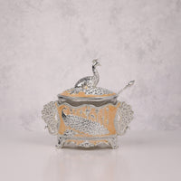 Royal Enamel Sugar Pot (Peacock)