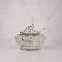 Royal Enamel Sugar Pot (Peacock)
