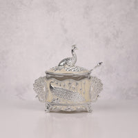 Royal Enamel Sugar Pot (Peacock)