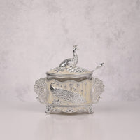 Royal Enamel Sugar Pot (Peacock)