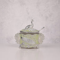 Royal Enamel Sugar Pot (Peacock)