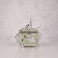 Royal Enamel Sugar Pot (Peacock)