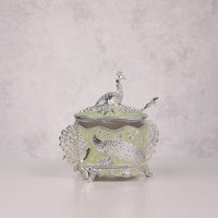 Royal Enamel Sugar Pot (Peacock)