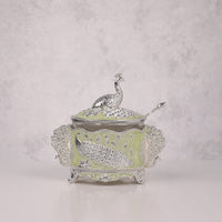 Royal Enamel Sugar Pot (Peacock)