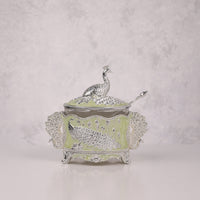Royal Enamel Sugar Pot (Peacock)