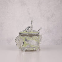 Royal Enamel Sugar Pot (Peacock)