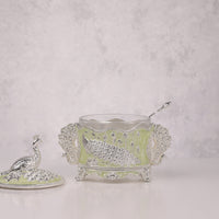 Royal Enamel Sugar Pot (Peacock)
