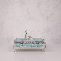 Square Enamel Peacock Box