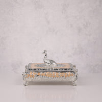 Square Enamel Peacock Box