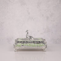 Square Enamel Peacock Box