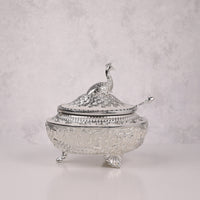 Peacock Enamel Sugar Pot