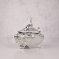 Peacock Enamel Sugar Pot
