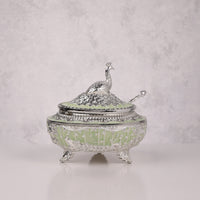 Peacock Enamel Sugar Pot