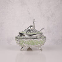 Peacock Enamel Sugar Pot