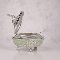 Peacock Enamel Sugar Pot