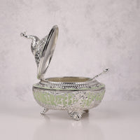 Peacock Enamel Sugar Pot