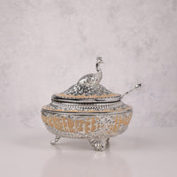 Peacock Enamel Sugar Pot