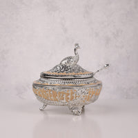 Peacock Enamel Sugar Pot