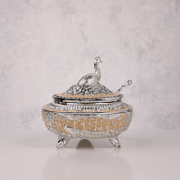 Peacock Enamel Sugar Pot