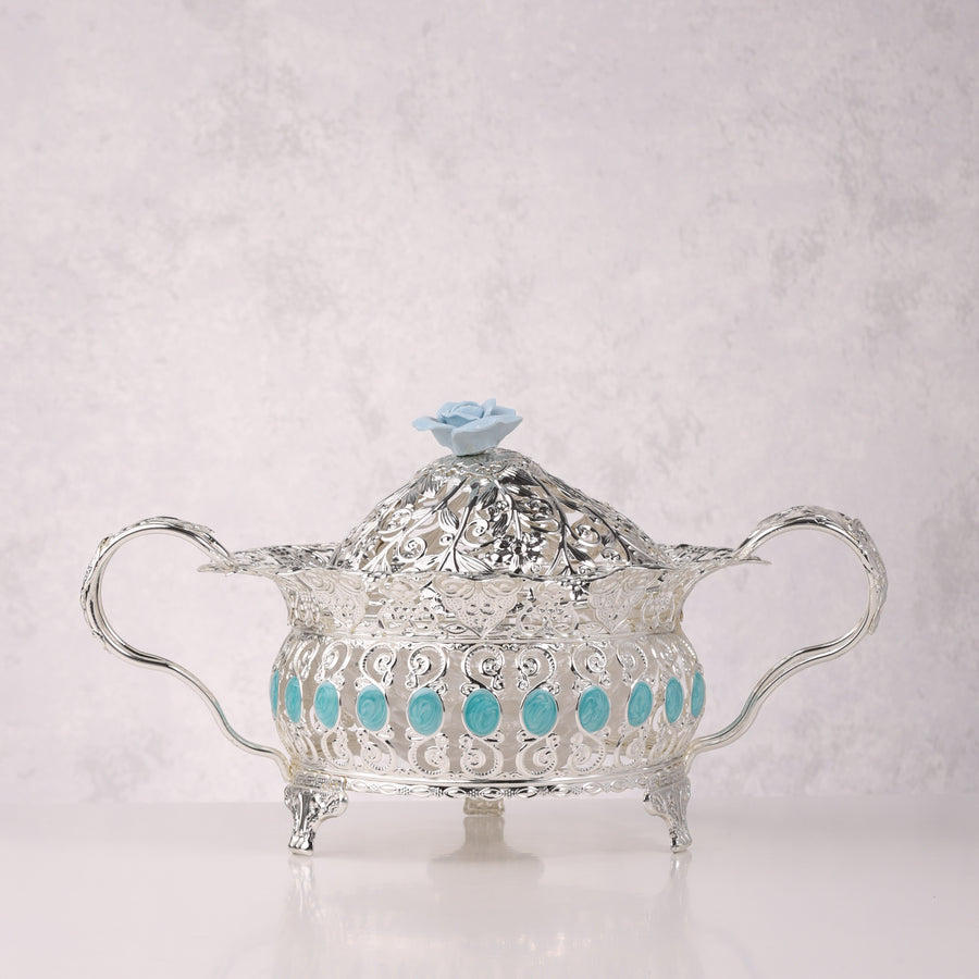 Rose Glass Candy Bowl