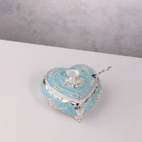 Enamel Heart-Shaped Sugar Pot with Crystal Knob
