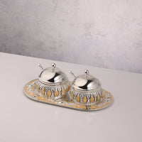 Twin Condiment Bowls with Lid