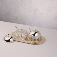 Twin Condiment Bowls with Lid