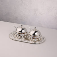 Twin Condiment Bowls with Lid
