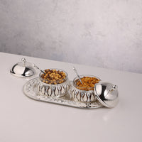 Twin Condiment Bowls with Lid
