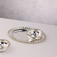 Silver-Plated Crystal Dry Fruit Serving Set