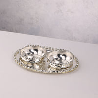 Silver-Plated Crystal Dry Fruit Serving Set