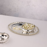 Silver-Plated Crystal Dry Fruit Serving Set