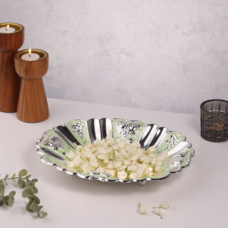 Floral Crest Decorative Tray (Round)