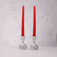 Silver-Plated Enamel Candle Stand Set