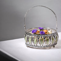 Enamel Glass Basket with Handle