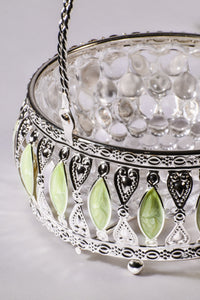 Enamel Glass Basket with Handle